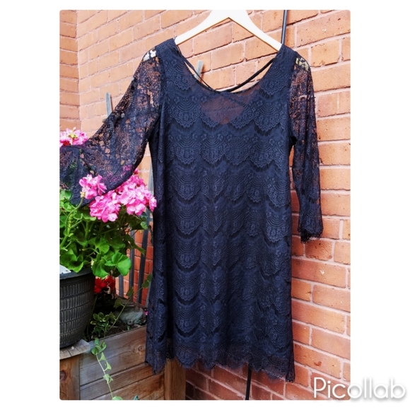 "Gentle Fawn" Black Lace Slip Dress - Picture 5 of 5